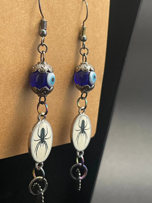 Dare to Enchant: Stunning Evil Eye & Silver Gear Earrings Urban Alcatraz ™